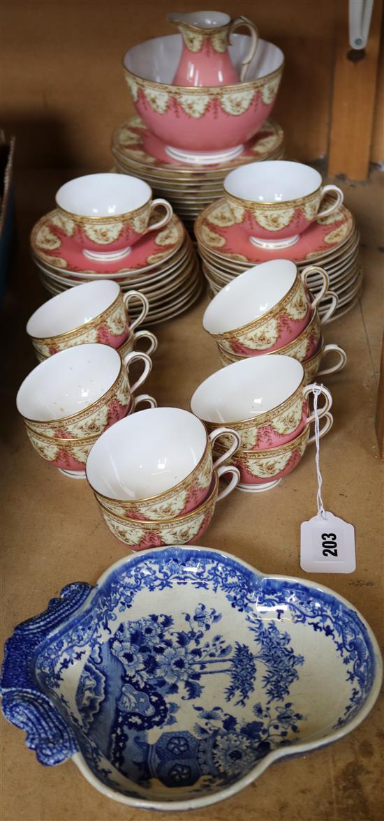 A Royal Worcester tea set and a stone China dish